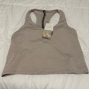 Vuori Beige Racerback Tank - cropped NWT